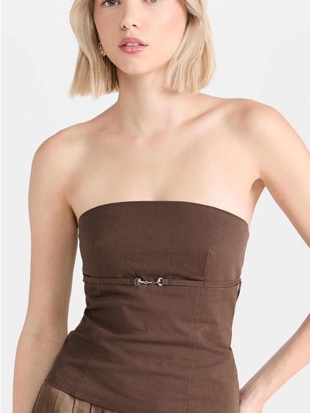Lioness Strapless Brown Top
